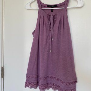 White House Black Market Sleeveless Lace Hem Blouse